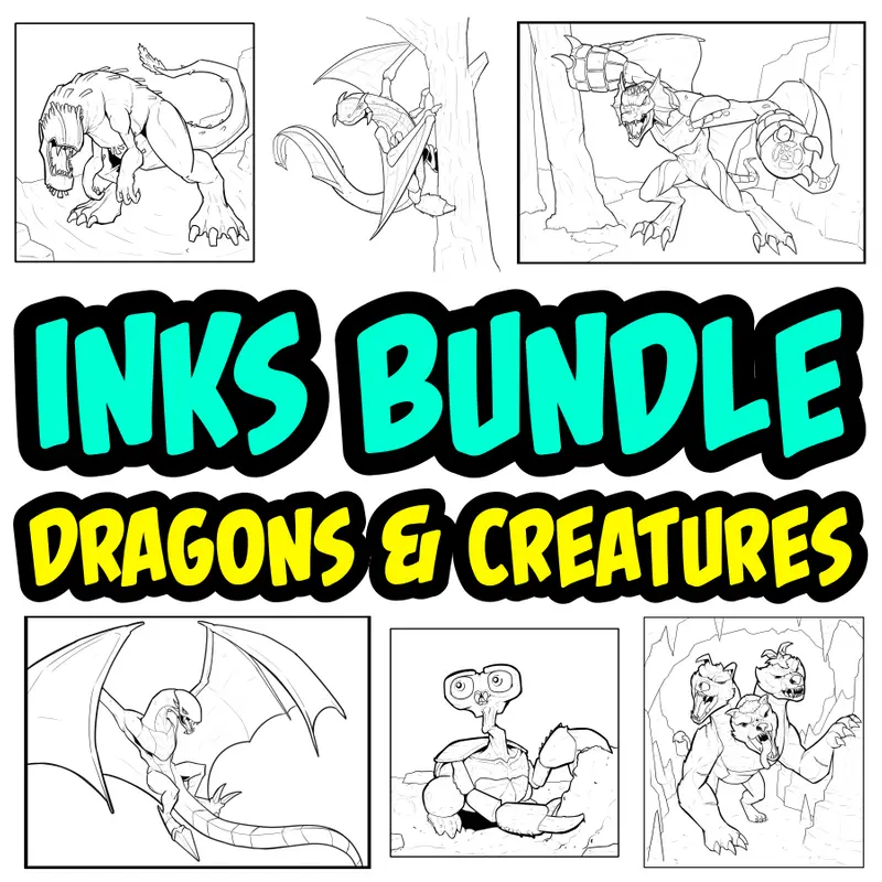 Dragons, Beasts and Creatures Ink Bundle